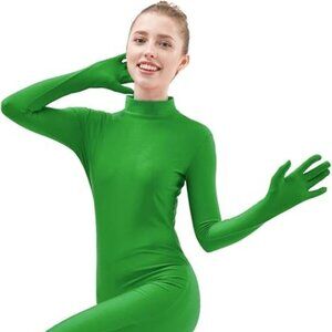 Ensnovo Women's Green Full Body Suit Unitard Spandex Costume XXL New With Tags